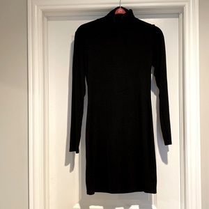 Black turtleneck bodycon dress